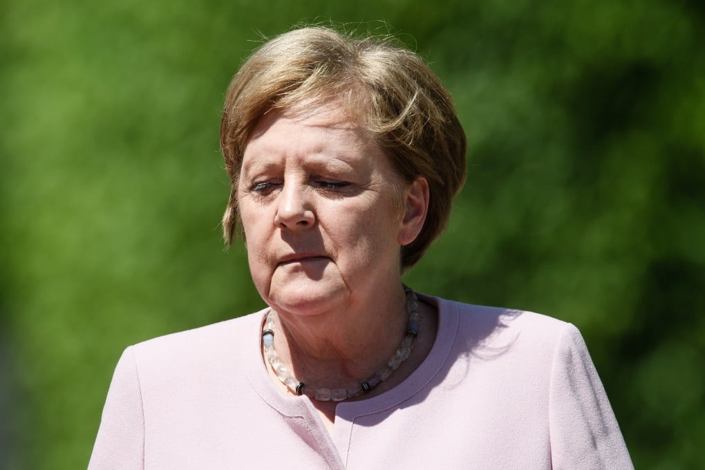 German Chancellor Angela Merkel at the Chancellery on Tuesday. Photo: EPA