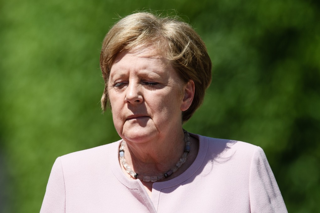 German Chancellor Angela Merkel at the Chancellery on Tuesday. Photo: EPA