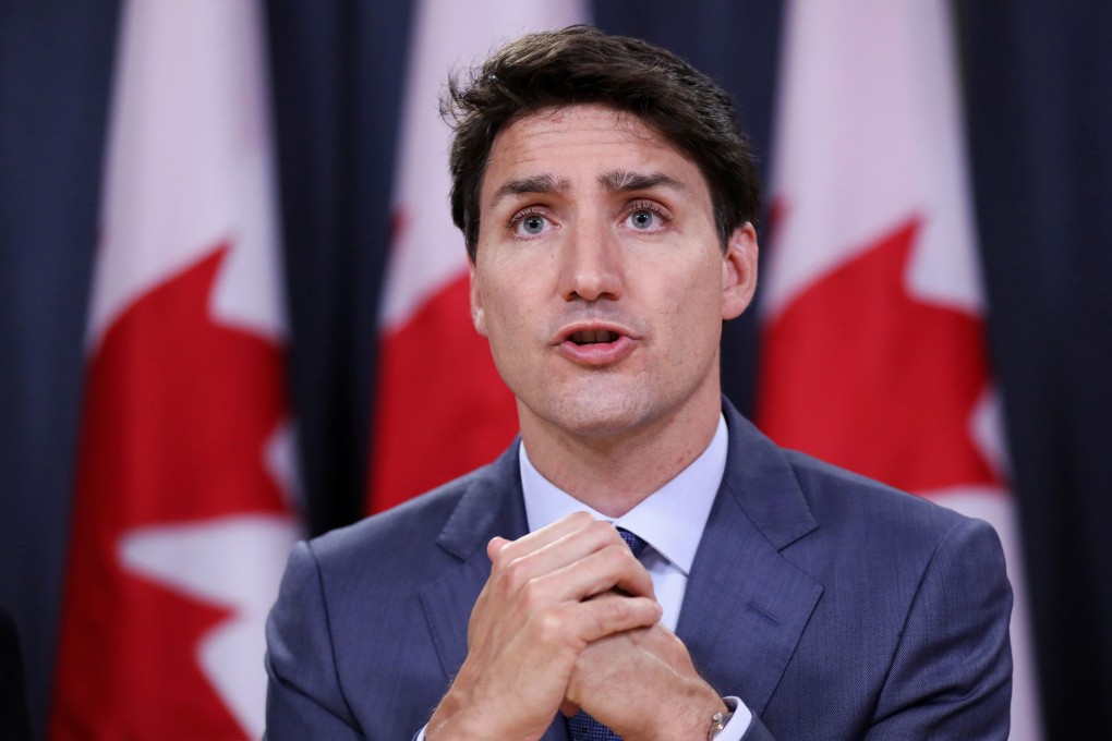 Canada's Prime Minister Justin Trudeau speaks during a news conference about the government's decision on the Trans Mountain Expansion Project in Ottawa on Tuesday. Photo: Reuters