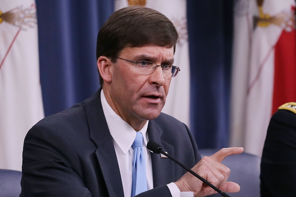 Newly appointed acting US Defence Secretary Mark Esper is expected to adopt a more hawkish approach to military relations with China. Photo: AFP