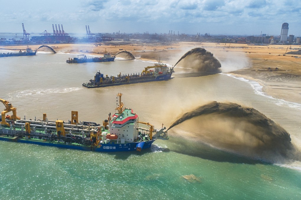 Construction of the China-funded Colombo Port City project in Sri Lanka. Photo: Xinhua