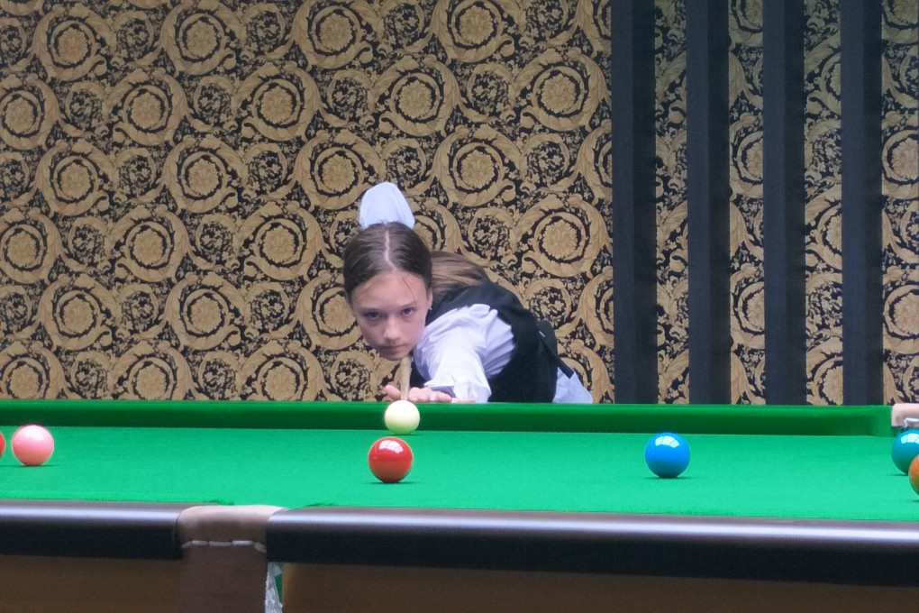 Ksenia Zhukova lines up a shot against Tan Shok Shea during the world championship in Bangkok. Photo: Nazvi Careem