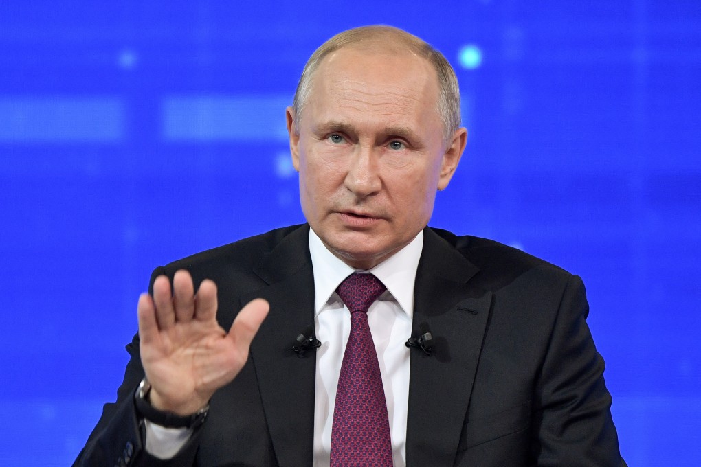 Russian President Vladimir Putin speaks during an annual nationwide televised phone-in show in Moscow. Photo: Reuters