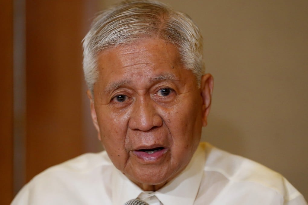 Frosty reception: the former foreign secretary of the Philippines Albert del Rosario arrived in Hong Kong on Friday. Photo: AP