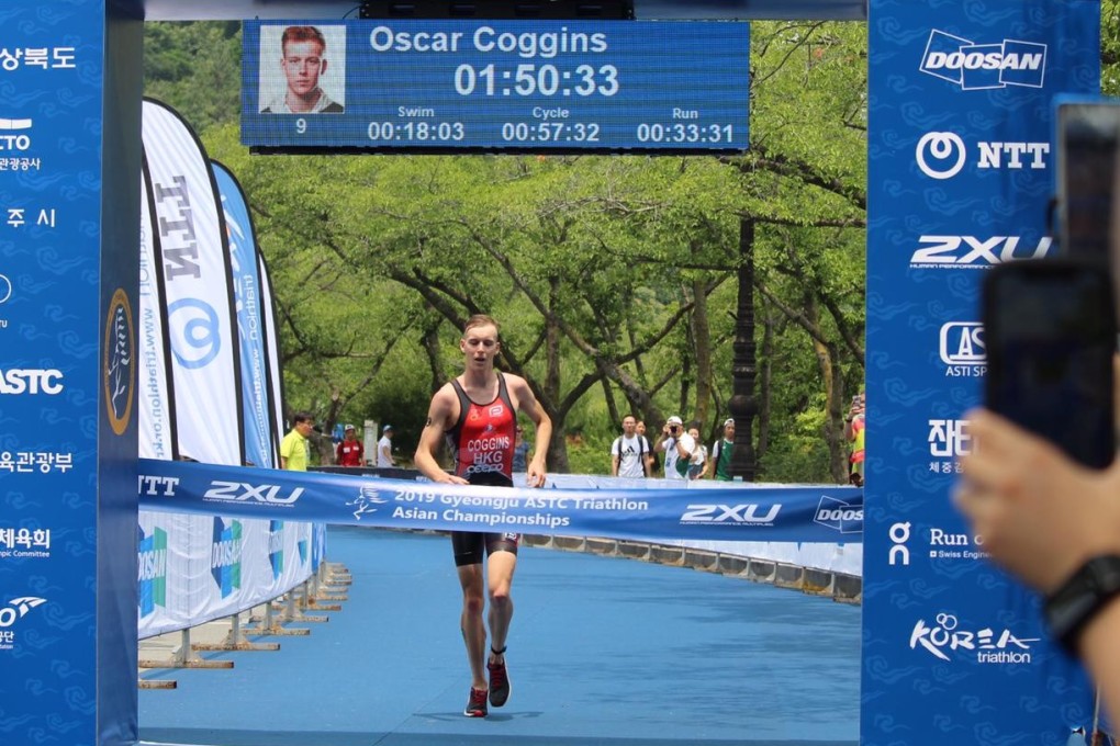 Oscar Coggins is one step closer to representing Hong Kong in the triathlon at the 2020 Summer Olympics in Tokyo. Photo: Handout