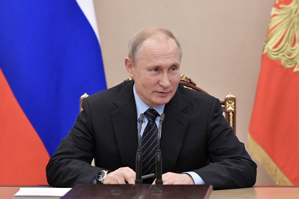 Russian President Vladimir Putin chairs Russia’s Security Council meeting at the Kremlin in Moscow. Photo: EPA-EFE