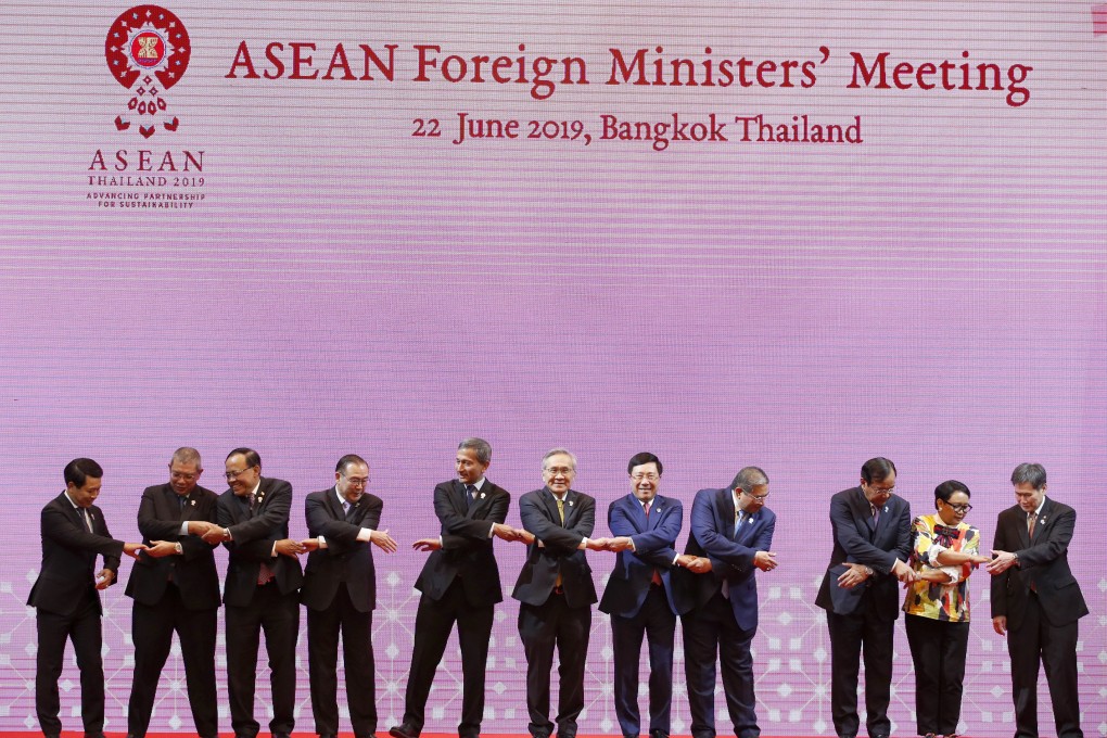 Foreign ministers from the Association of Southeast Asian Nations get together in Bangkok on Saturday. Photo: EPA-EFE
