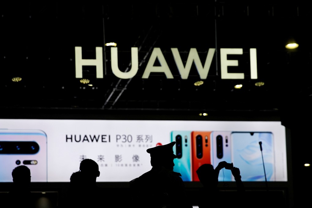 A Huawei company logo is seen at CES Asia 2019 in Shanghai. Photo: Reuters