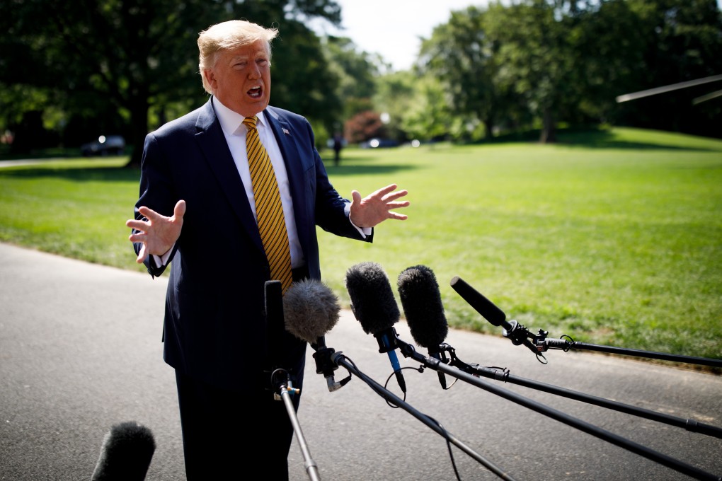 US President Donald Trump speaks to reporters before leaving the White House on Saturday. Photo: Xinhua