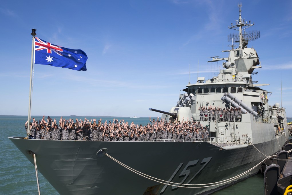 The HMAS Perth, one of the Royal Australian Navys eight Anzac-class frigates, arrives in the Port of Darwin. File photo: AFP