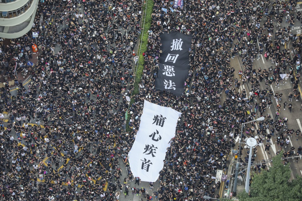Around 2 million protesters, according to organisers, took to the streets against the extradition bill on June 16. Photo: Robert Ng