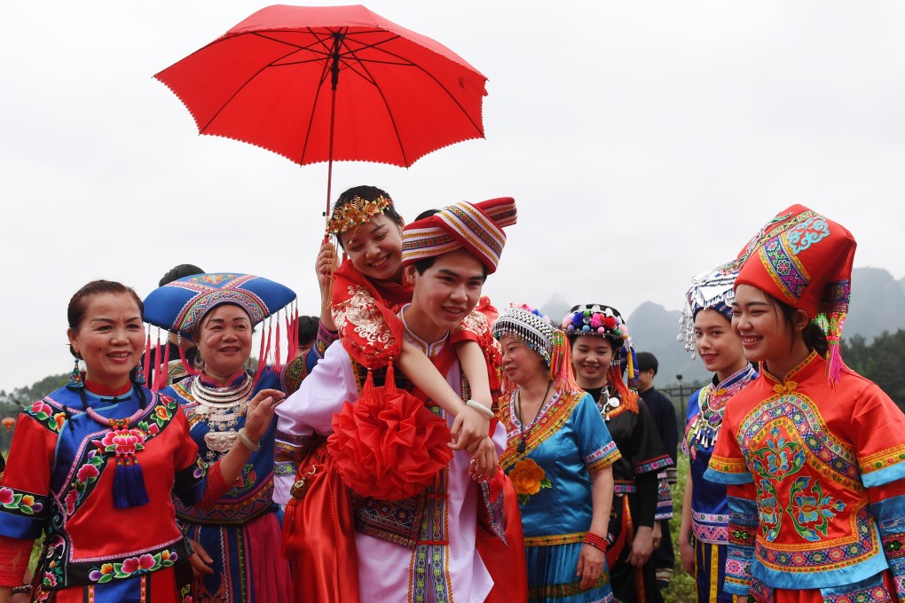 A traditional ceremony for the Zhuang ethnic group in Guangxi region in southern China. Photo: Xinhua