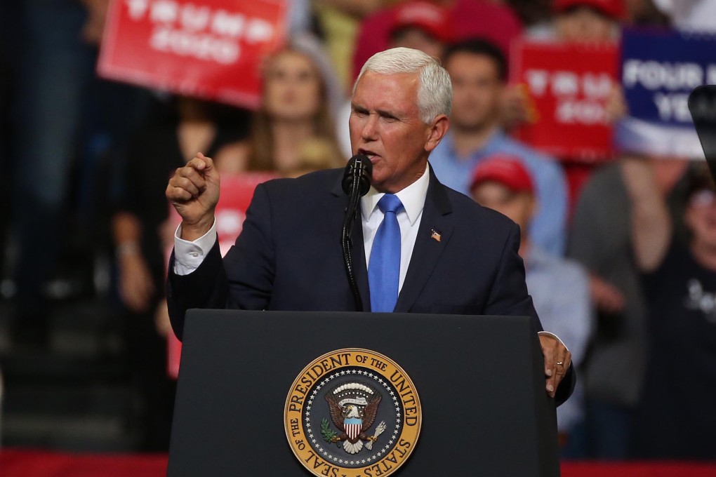 US Vice-President Mike Pence speaking on Tuesday in Orlando, Florida. Photo: TNS
