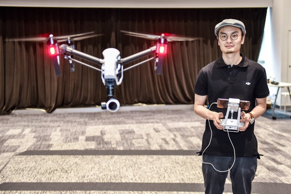 DJI founder Wang Tao DJI at the company’s headquarters in Shenzhen. DJI said it has developed security measures such as embedding password and data encryption in its products. Photo: Xinhua