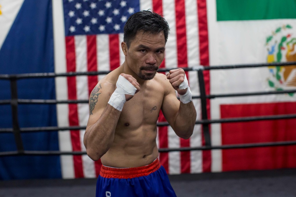 Manny Pacquiao trains at Wild Card Boxing in Los Angeles. Photo: AFP