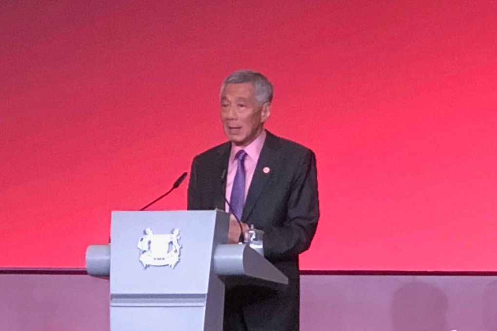 Singapore Prime Minister Lee Hsien Loong speaks at the Smart Nation Summit in Singapore on June 26, 2019. Photo: Handout
