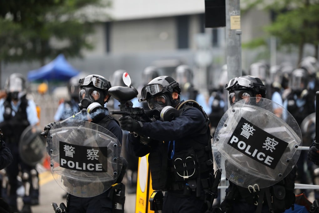 Police have complained about being verbally abused by members of the public after extradition bill clashes during which they shot tear gas, rubber bullets and beanbag rounds at protesters. Photo: Sam Tsang