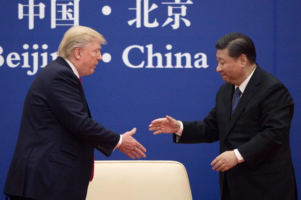 China’s President Xi Jinping greets US President Donald Trump at the Great Hall of the People in Beijing in November 2017. The pair will meet again at the G20. Photo: AFP