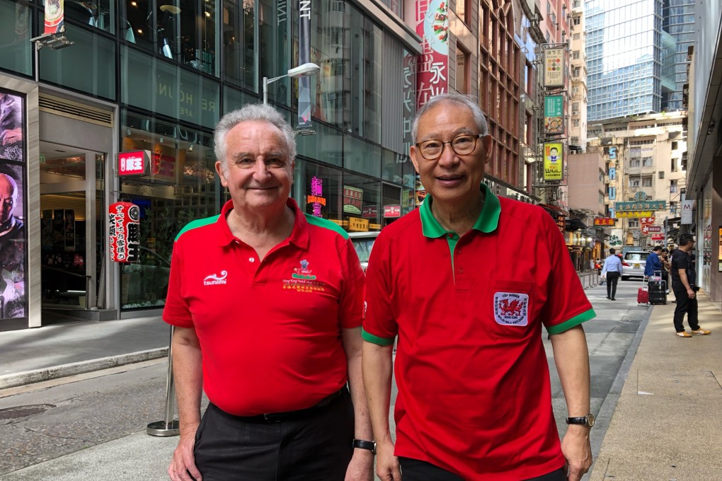 Simon Clennell and Gabriel Tse of the Hong Kong Welsh Male Voice Choir, which is heading to Wales to perform at the Llangollen International Eisteddfod. Photo: Juliette Wu