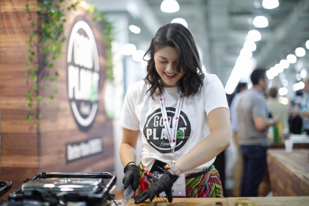 This month’s Plant Based World Conference and Expo in New York showcased the latest trends in the plant-based industry. Pictured is exhibitor Good Planet Foods, which makes plant-based cheeses. Photo: Facebook