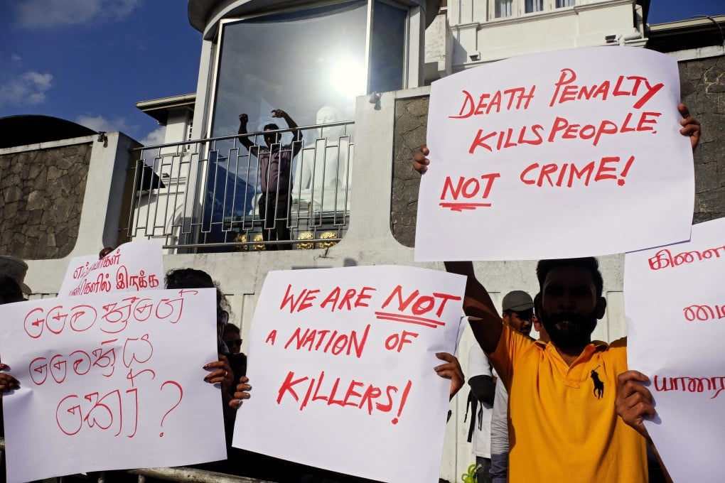 People in Colombo protest the reintroduction of the death penalty in Sri Lanka. Photo: EPA-EFE
