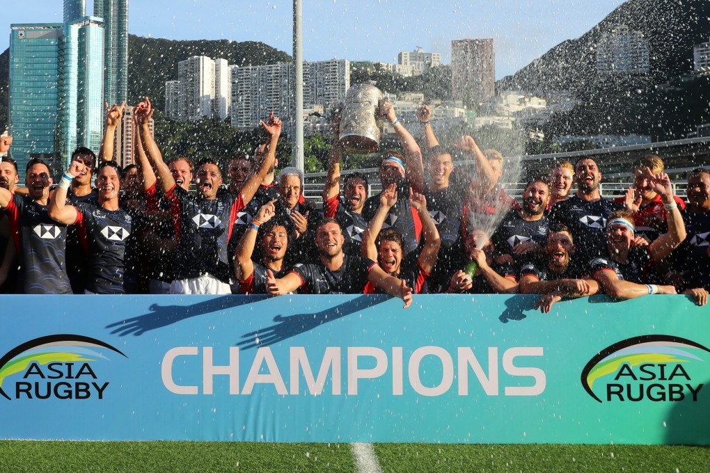 Hong Kong notched their second consecutive Asia Rugby Championship on Saturday at the Hong Kong Football Club. Photo: Edmond So