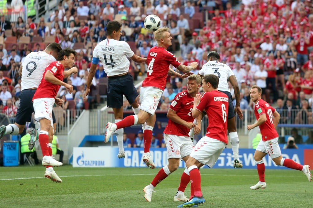 Denmark versus France at the Fifa World Cup Russia 2018.