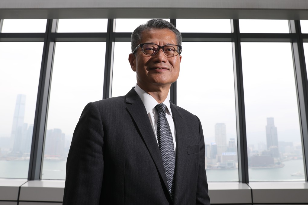 Financial Secretary Paul Chan in Tamar on May 3. Photo: Dickson Lee