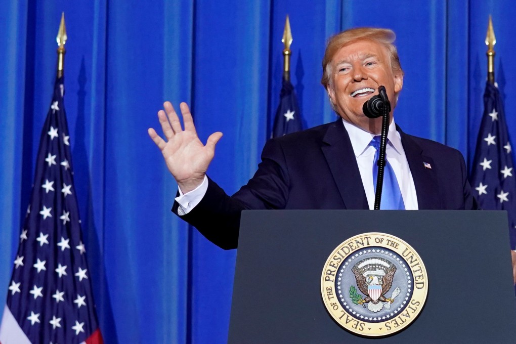 US President Donald Trump on the final day of the G20 leaders summit in Osaka on Saturday. Photo: Reuters