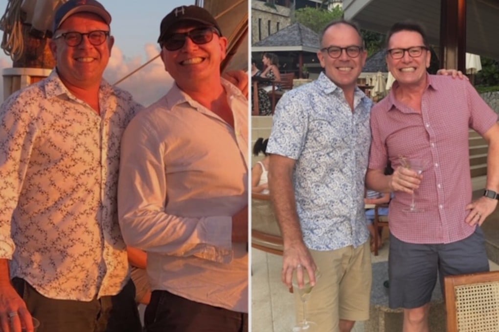Andrew McGrath (right) with his husband, Kelly. Both men lost a substantial amount weight after changing their diets, and McGrath feels better for it physically and mentally.