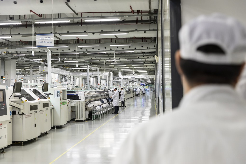 The assembly line of a Huawei Technologies mobile phone plant in Dongguan in Guangdong province on Tuesday, January 15, 2019. Photo: Bloomberg