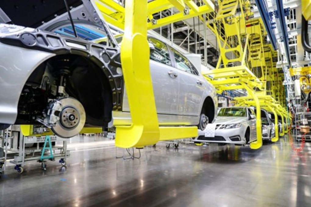 Evergrande’s first electric car model goes into production at its Tianjin factory. Photo: Handout
