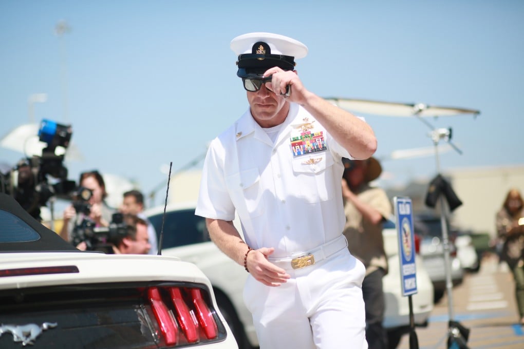 Navy Special Operations Chief Edward Gallagher walks out of military court. Photo: AFP