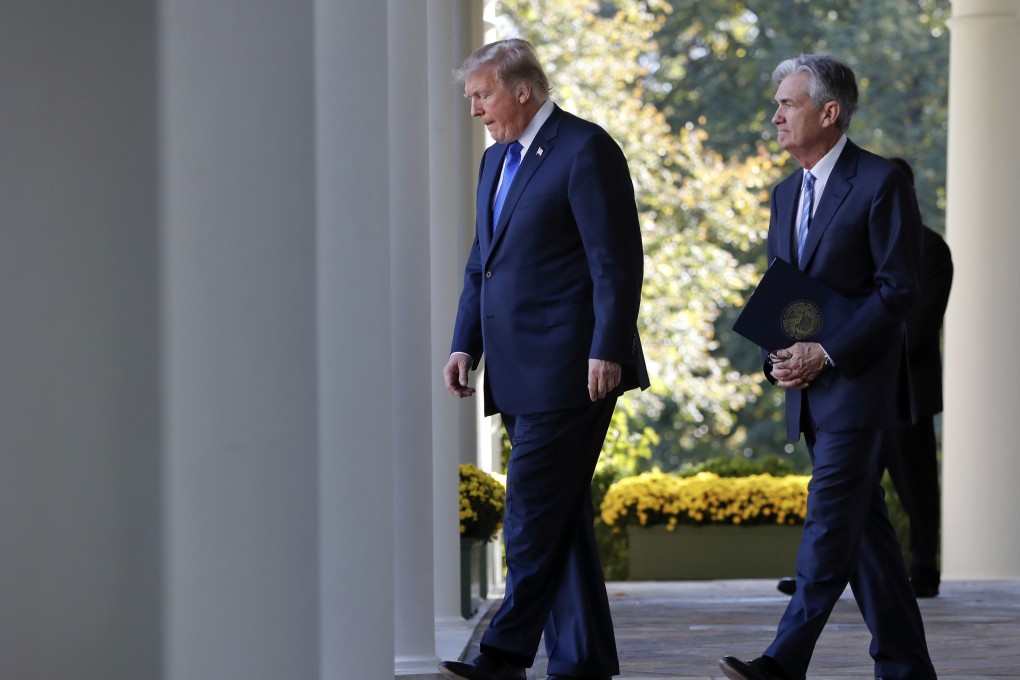 US President Donald Trump (left) walks with Jerome Powell in 2017 before announcing him as his nominee for chair of the Federal Reserve. Trump has been calling for Powell to cut interest rates. Photo: AP