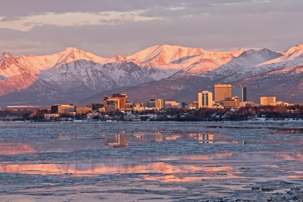 The Anchorage skyline. The events of Chia-Chia Lin’s accomplished debut novel, The Unpassing, take place in a hardscrabble village not far from Alaska’s biggest city. Photo: Alamy