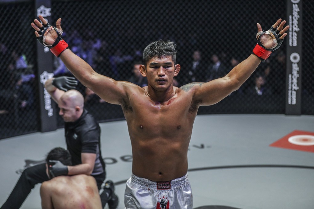 Aung La Nsang celebrates his win against Ken Hasegawa in Tokyo. Photos: One Championship
