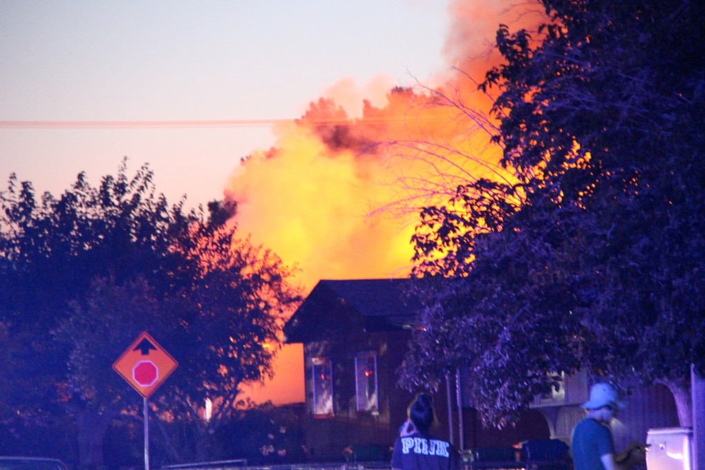 A house burns after an earthquake in Ridgecrest, California. Photo: Reuters