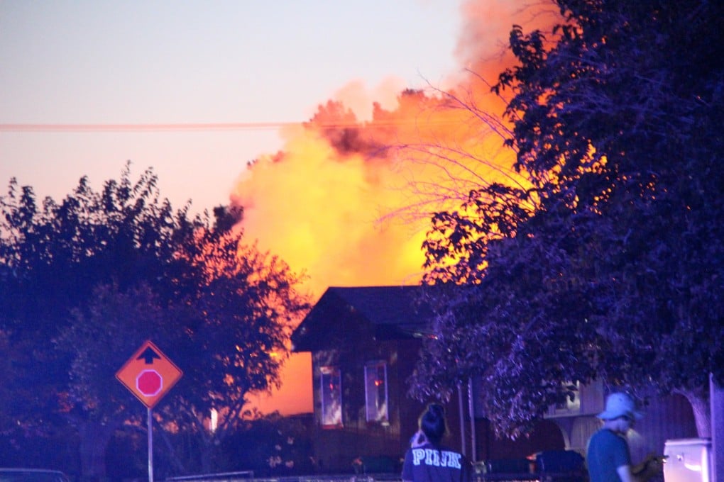 A house burns after an earthquake in Ridgecrest, California. Photo: Reuters