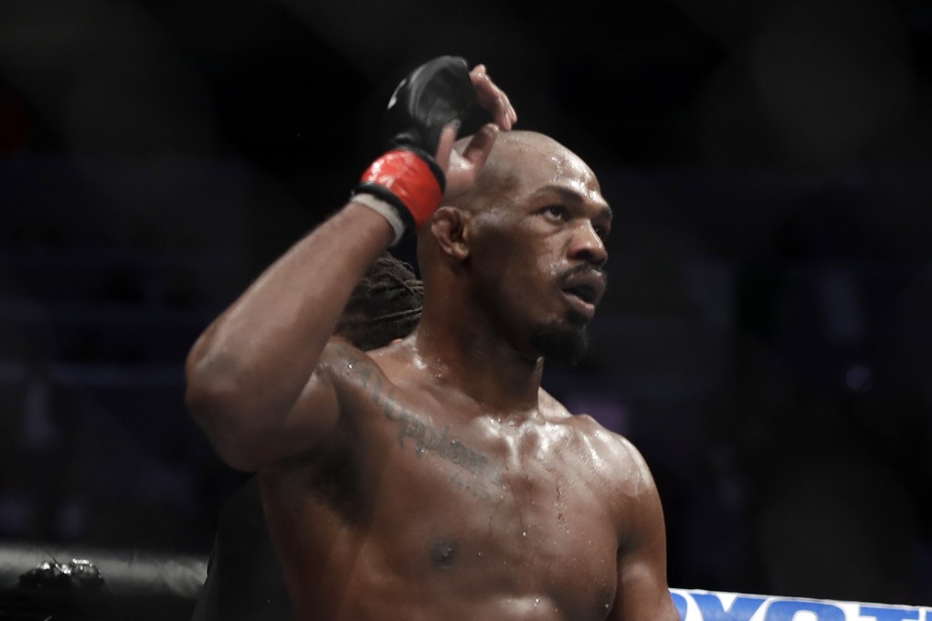 Jon Jones celebrates after defeating Anthony Smith. Photo: AFP
