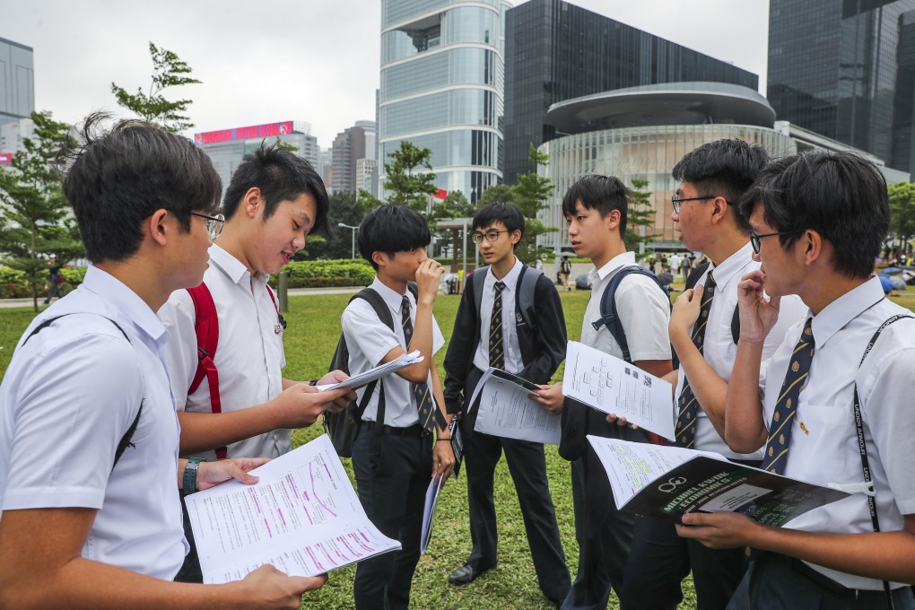 Some secondary school students remained on the streets overnight after the June 17 march to the government headquarters in Tamar, to protest against the extradition bill. Photo: Sam Tsang