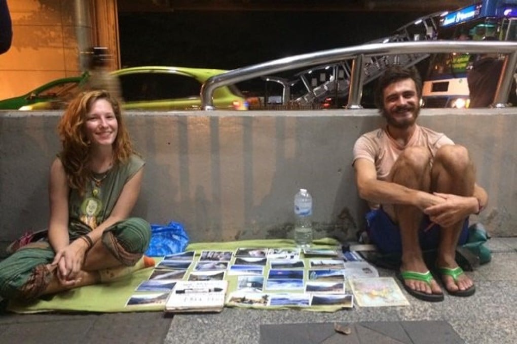 Foreign tourists who beg or sell small items for money to fund their travels have become commonplace across Asia, and immigration authorities in Bali have had enough. Photo: Facebook / @begpacker
