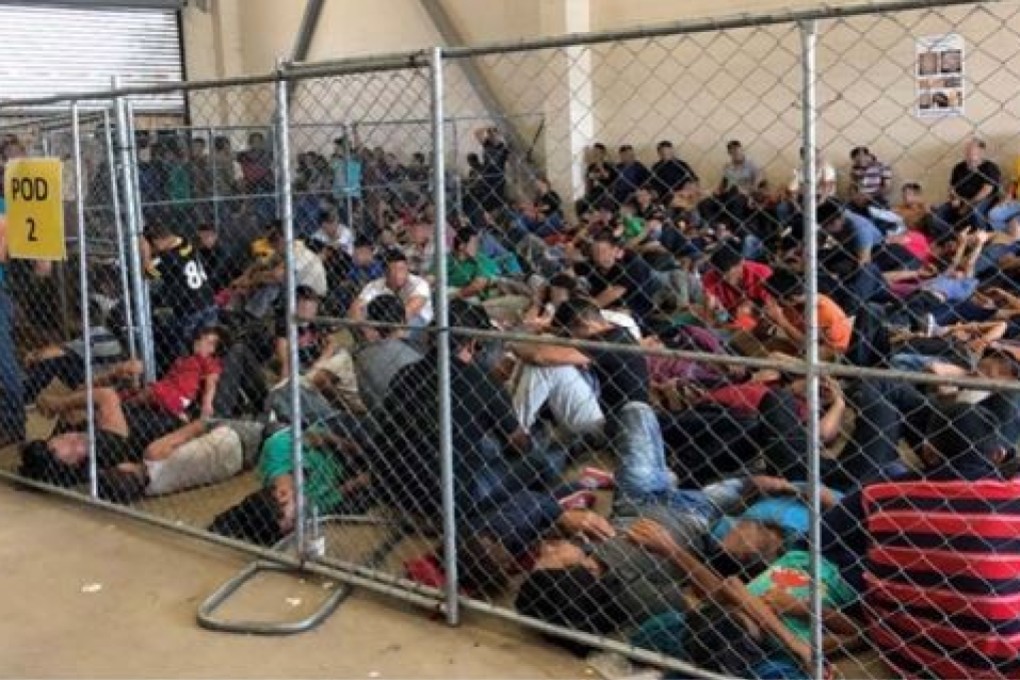 Migrant families held in an overcrowded Border Patrol facility in Texas on June 10. Photo: AFP