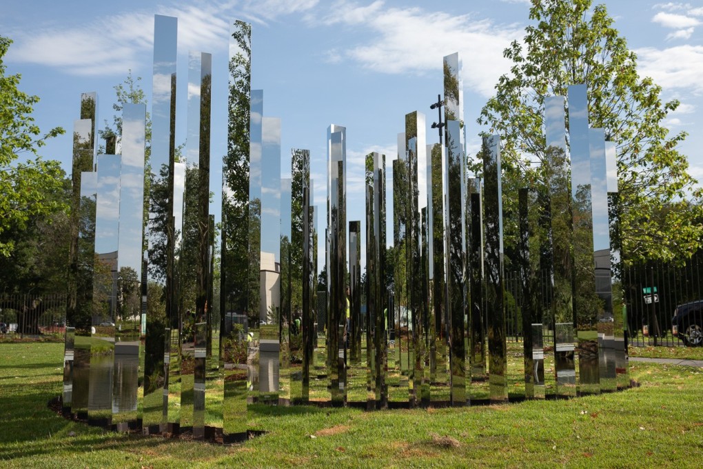 A mirrored labyrinth by Jeppe Hein in the Sydney and Walda Besthoff Sculpture Garden, at the New Orleans Museum of Art (Noma), in Louisiana, the United States. Photo: Noma