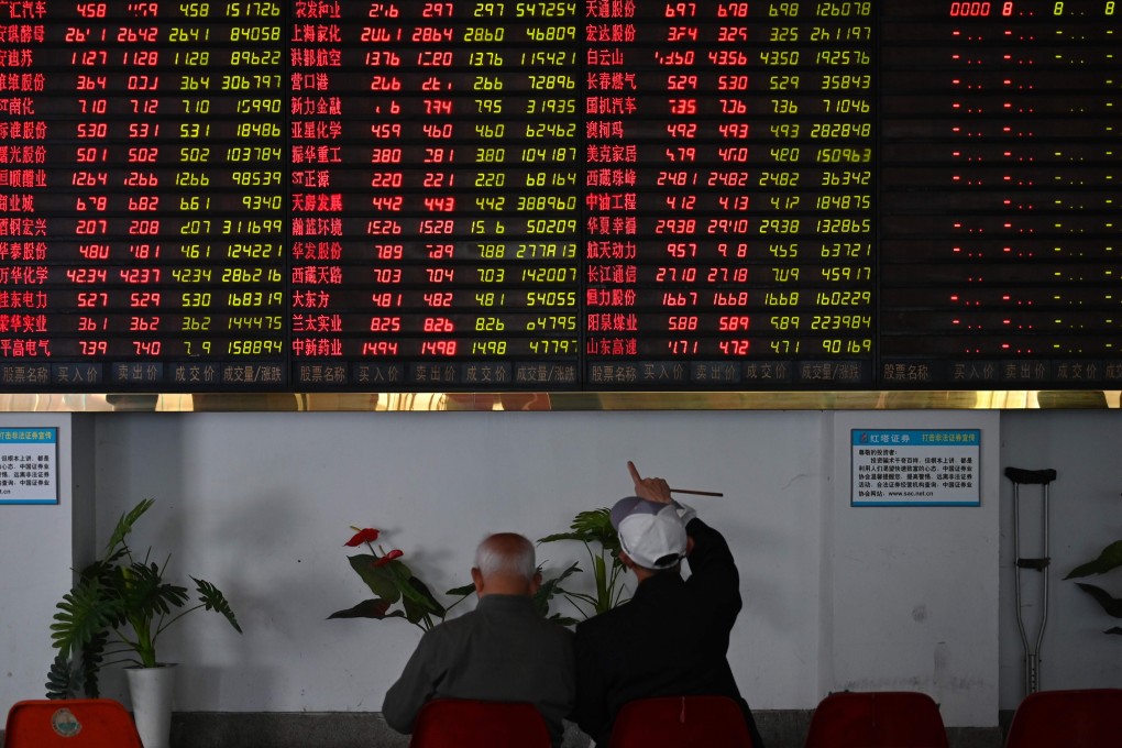 Investors monitor stock price movements at a brokerage in Shanghai. Photo: AFP