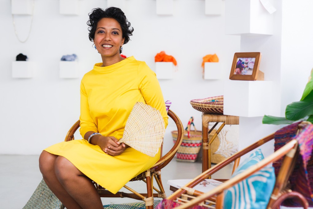 Sasibai Kimis, an investment banker turned social entrepreneur who is trying to take ethical fashion into the mainstream, in her Kuala Lumpur store.