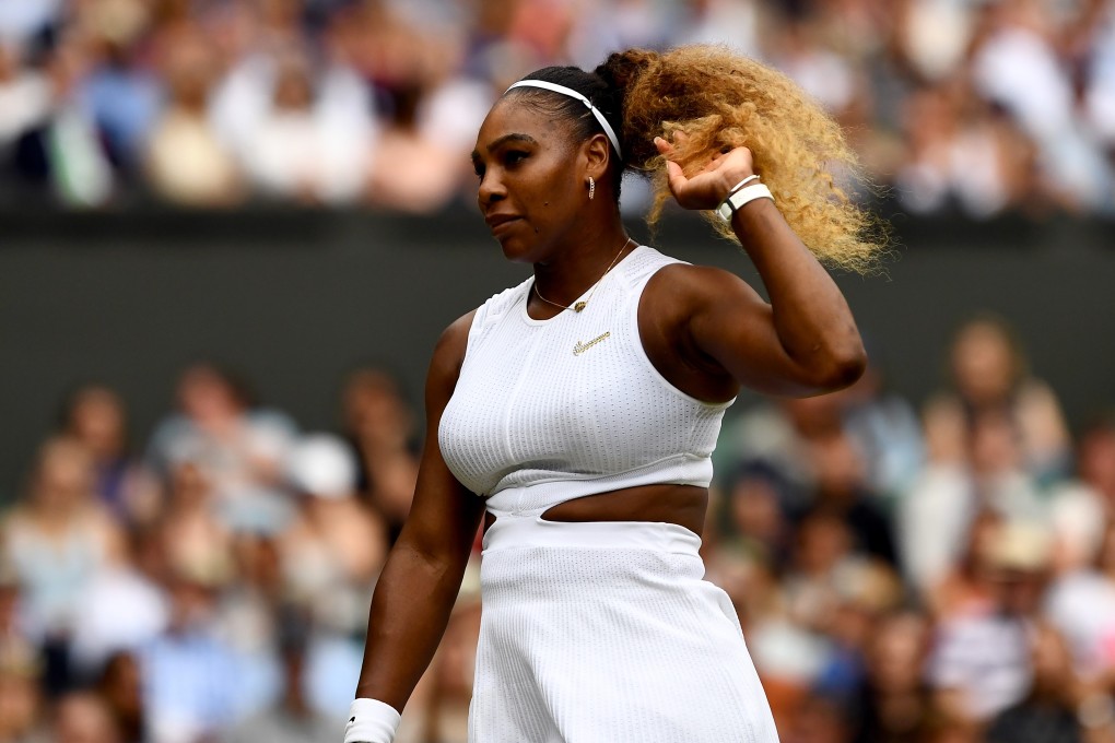 Serena Williams in action against fellow American Alison Riske during her quarter-final win at Wimbledon on Tuesday. Photo: DPA