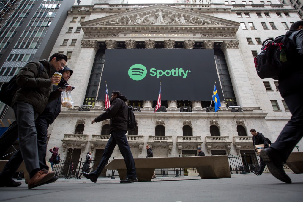 Listed on the New York Stock Exchange a year ago, Spotify reached 100 million paying subscribers in the first quarter of 2019 but has still struggled with profitability. Photo: Bloomberg