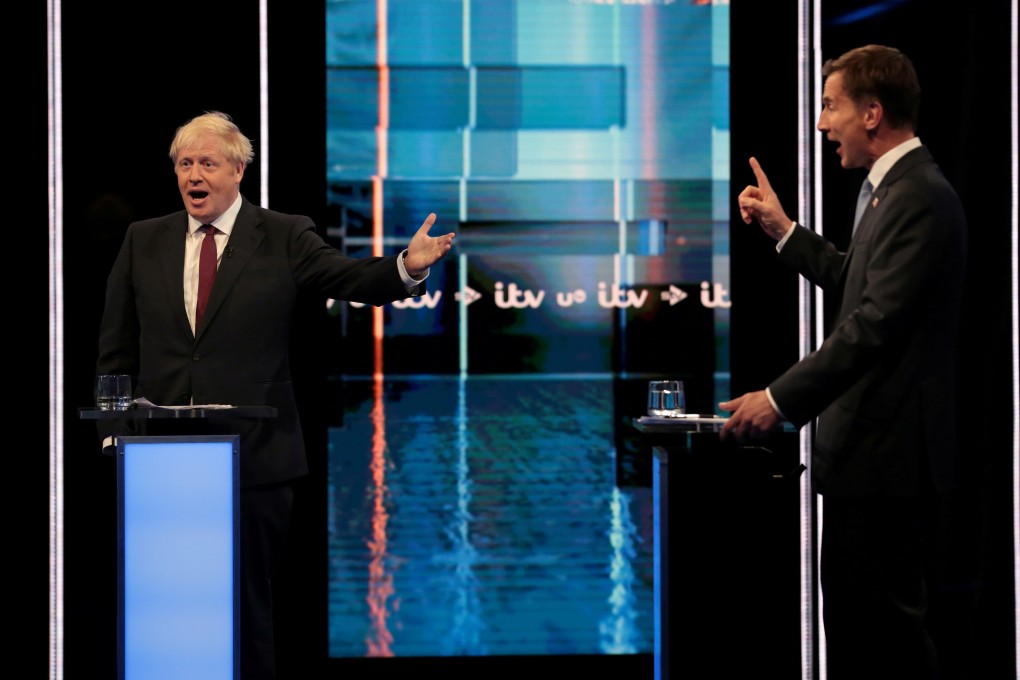 Boris Johnson and Jeremy Hunt during the leadership debate on Tuesday. Photo: Matt Frost/ITV/Reuters
