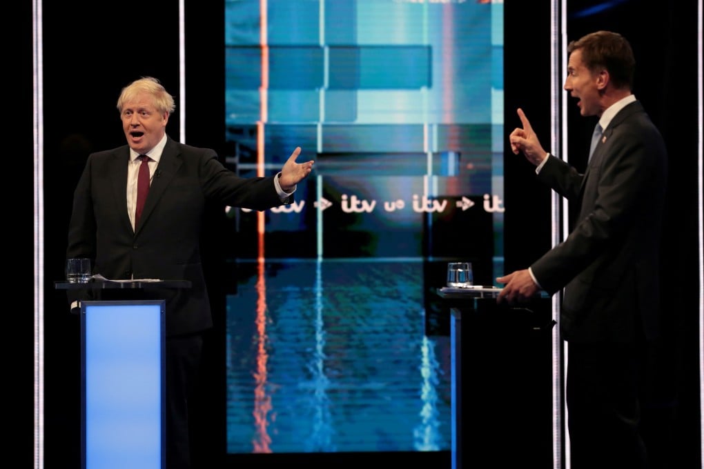 Boris Johnson and Jeremy Hunt during the leadership debate on Tuesday. Photo: Matt Frost/ITV/Reuters