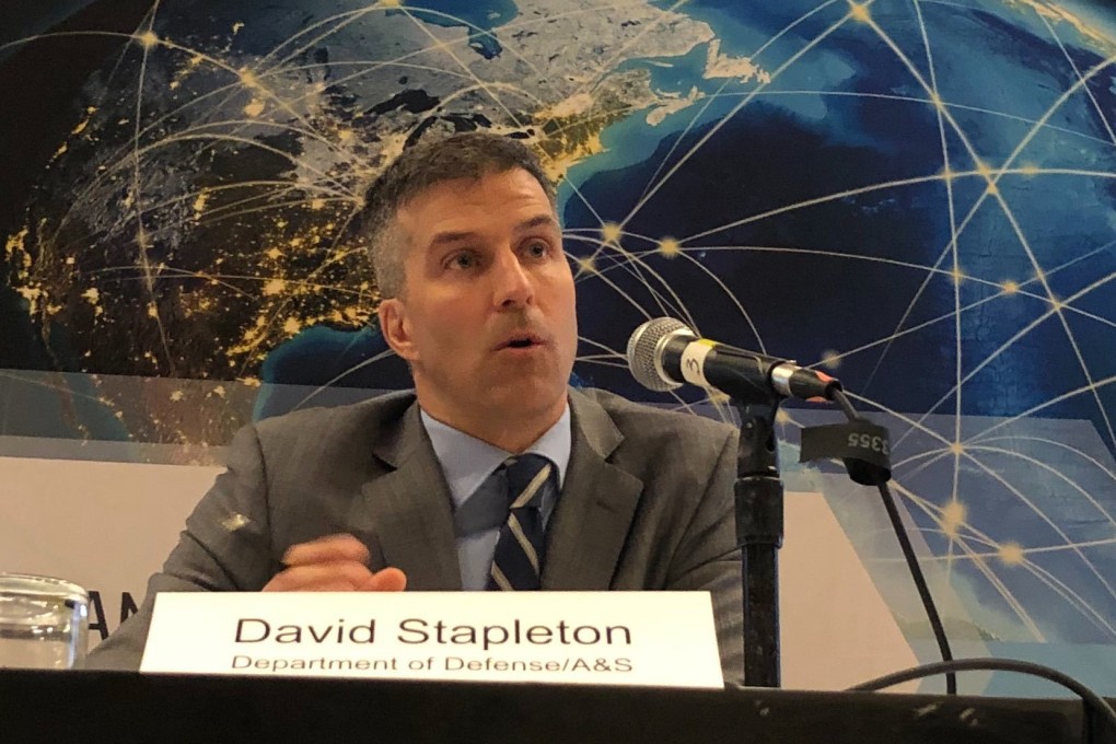 David Stapleton of US Defence Department speaking at a forum in Washington on Wednesday. Photo: Robert Delaney